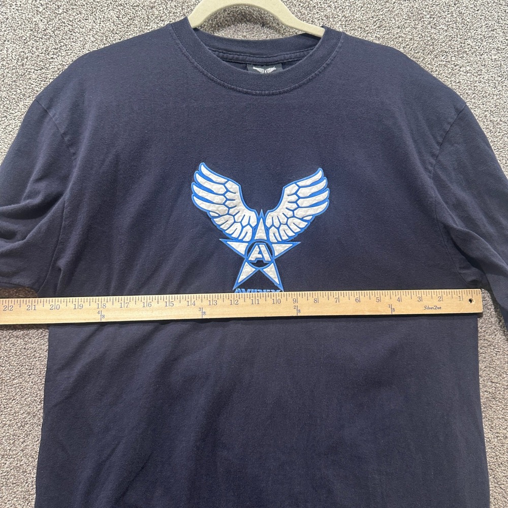 Avirex Mens Navy Blue Wings Star Graphic T-Shirt Large Short‎ Sleeve Cotton Tee - Picture 5 of 9